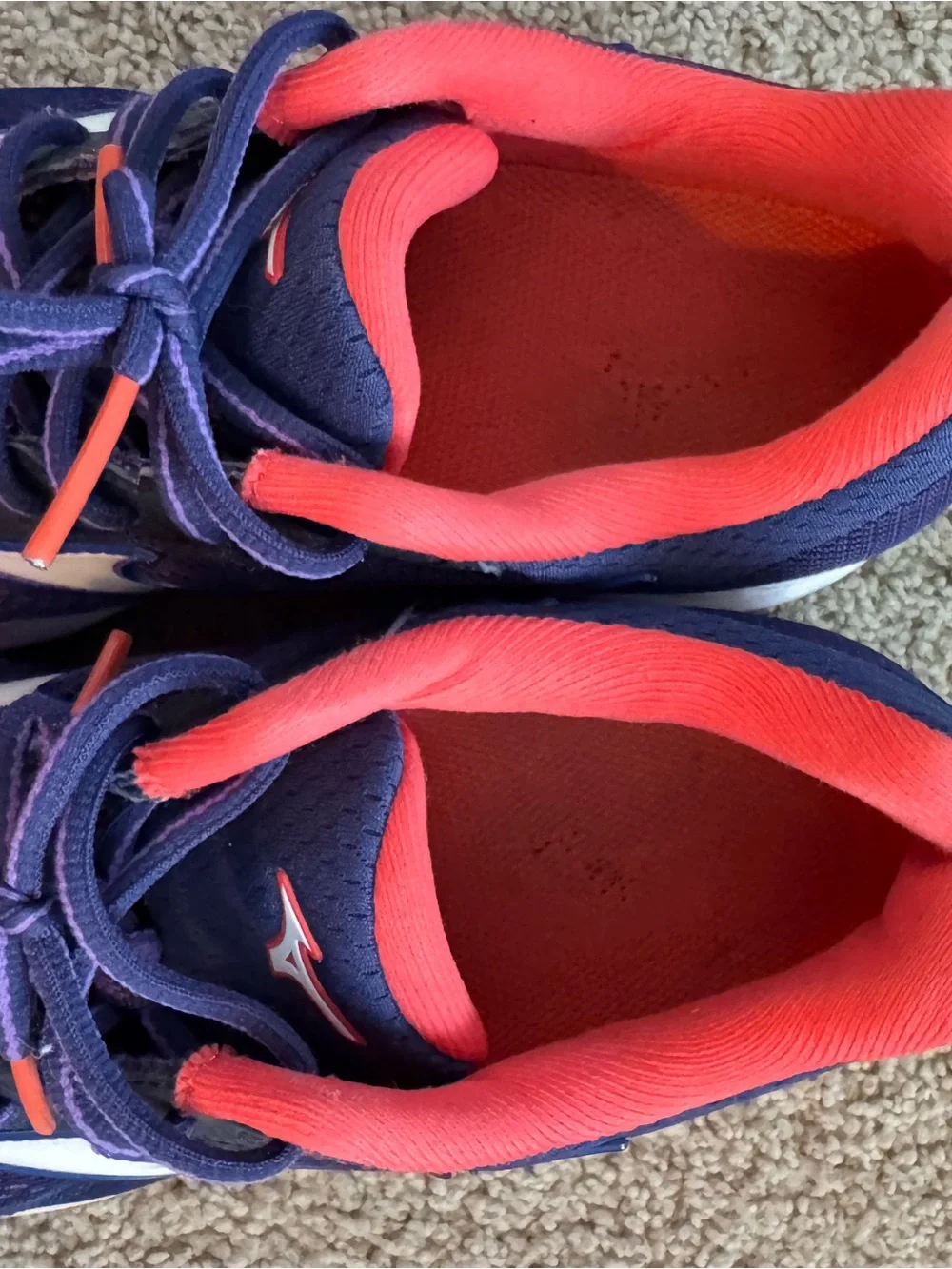 Mizuno Navy and Coral Womans’ Athletic Sneakers